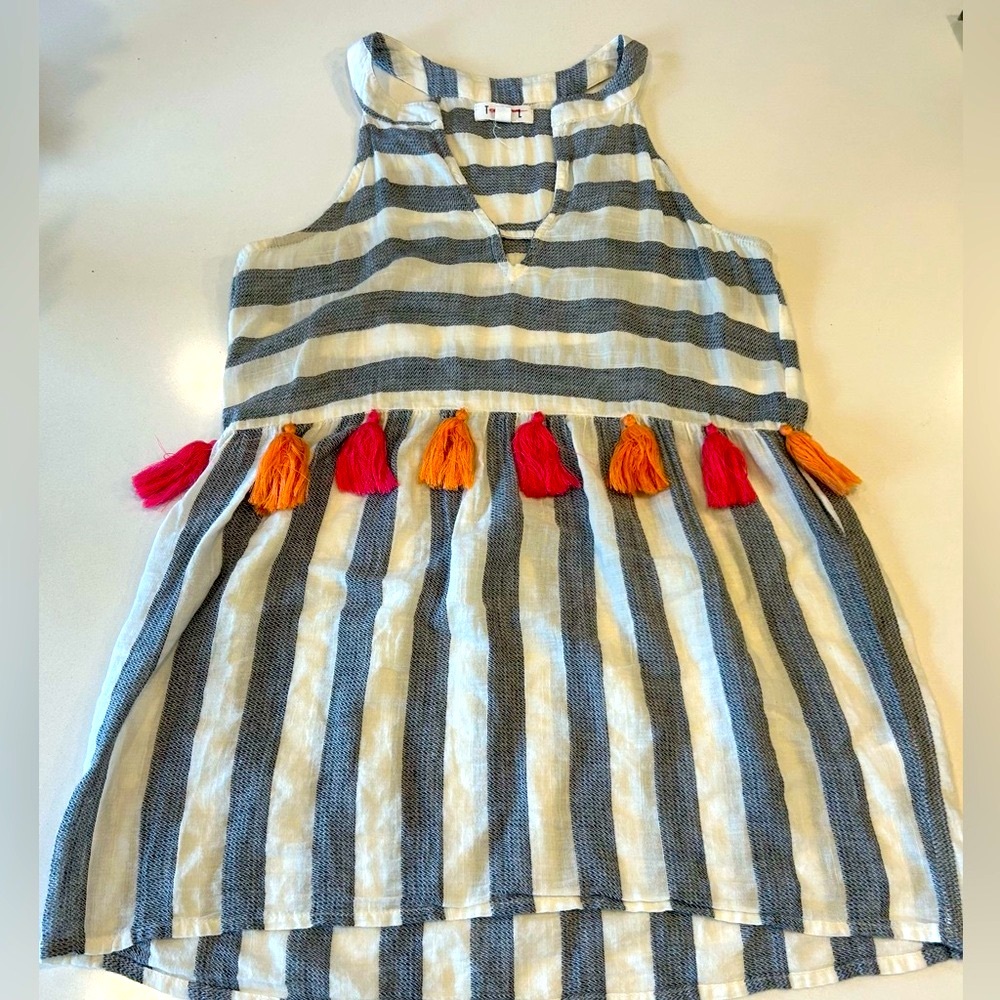 THML Striped Sleeveless top with Tassels XS